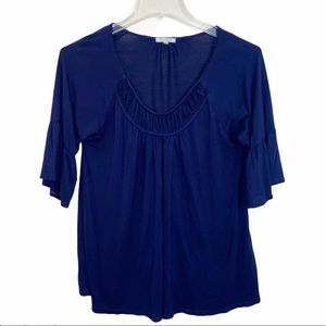 Ava James Top,‎ Blue, short sleeve, Size M